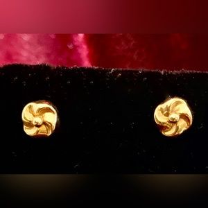Vintage 14k Gold Twist Stud Earrings, 1.05gm